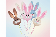 Oaktree Cute Bunny Rabbit Foil Balloons Collection