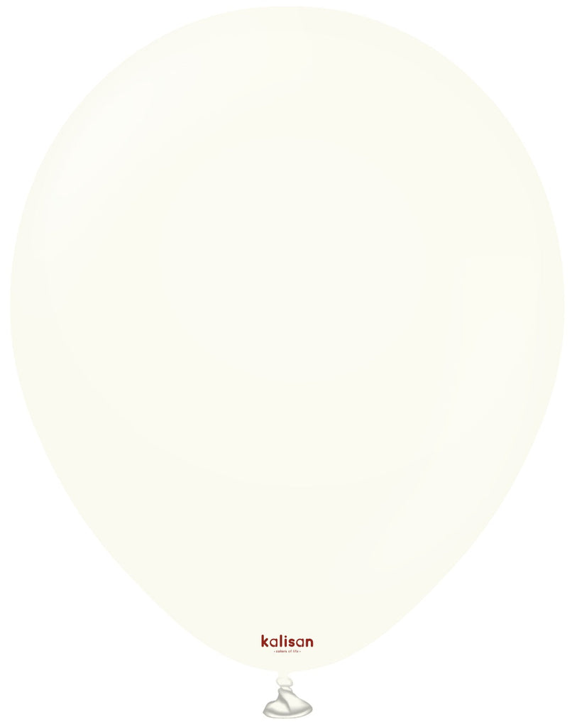 12" Kalisan Latex Balloons Retro White (500 Per Bag)