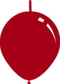 11" Standard Ruby Red Decomex Linking Latex Balloons (100 Per Bag)