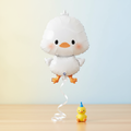 White Duck Duckling Foil Balloon with Ribbon and Weight