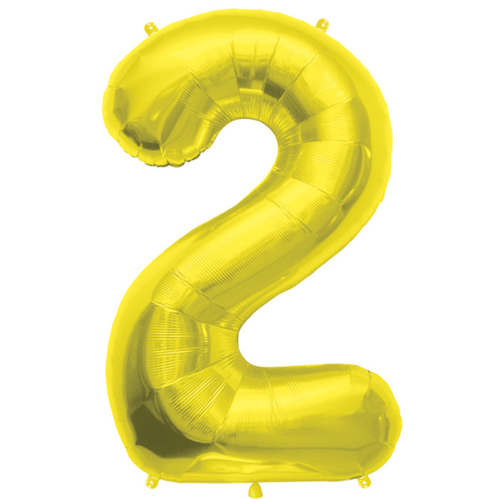 34" Northstar Brand Packaged Number 2 - Gold Foil Balloon