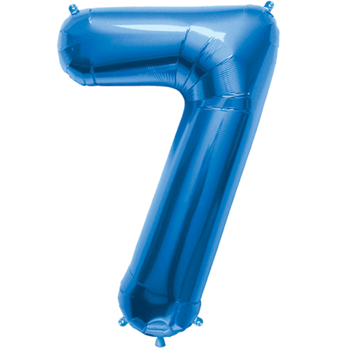 34" Northstar Brand Packaged Number 7 - Blue Foil Balloon