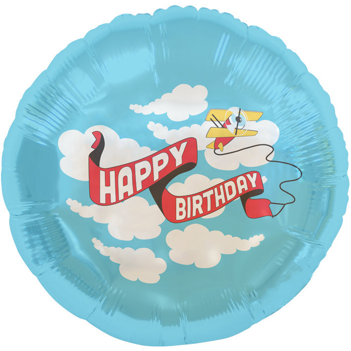 18" Foil Balloon Birthday Plane Banner