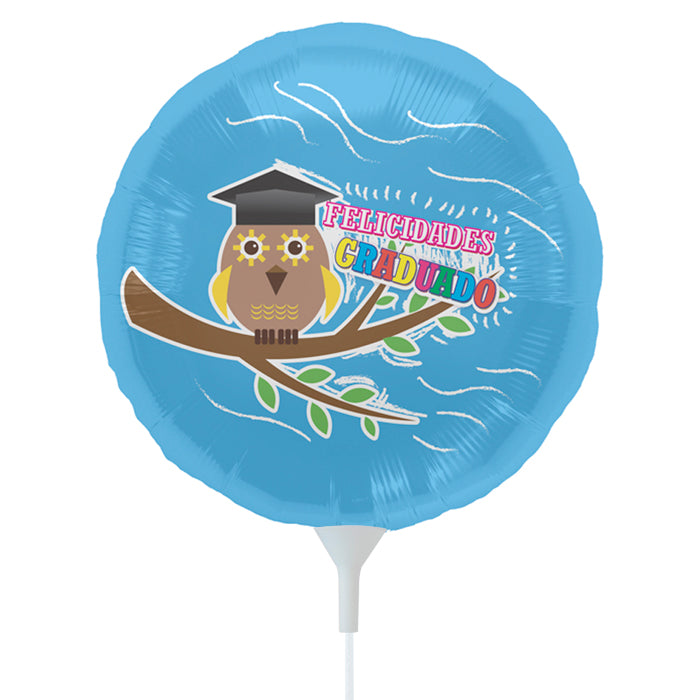 9" Airfill Only Spanish Grad Owl Foil Balloon