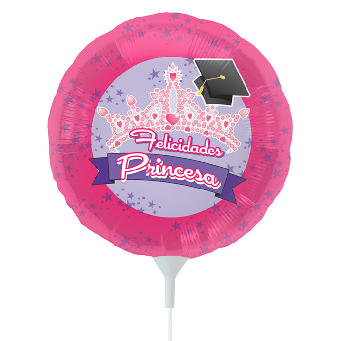 9" Airfill Only Spanish Grad Princess Foil Balloon