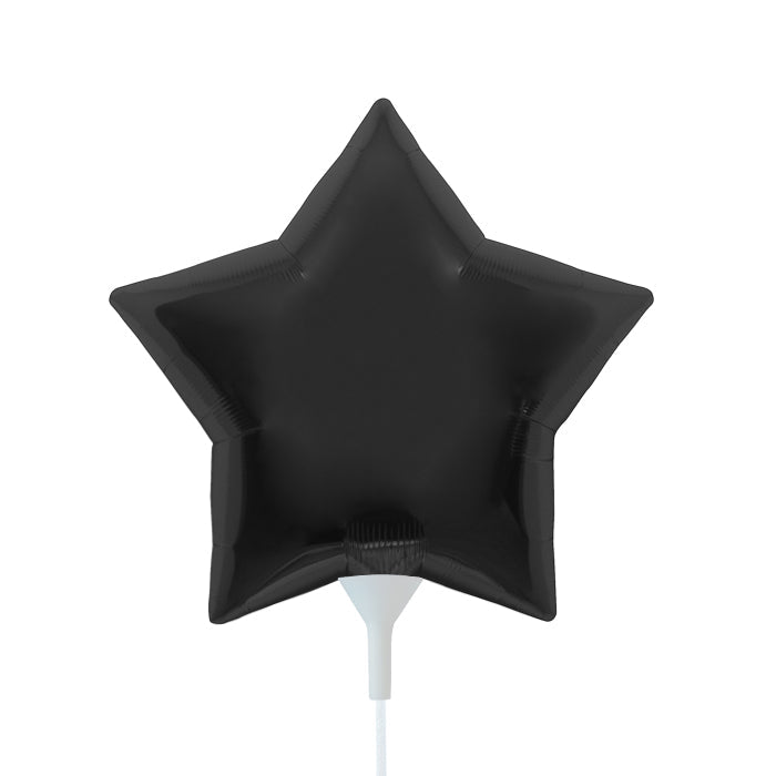 9" Airfill Only Northstar Brand Black Star Foil Balloon