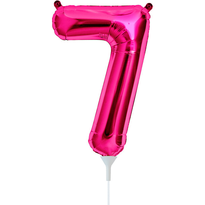 16" Airfill Only Self Sealing Number 7 - Magenta Foil Balloon