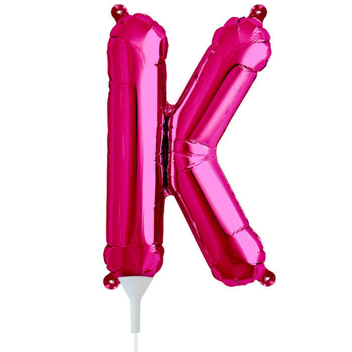 16" Airfill Only Self Sealing 16" Letter K - Magenta Foil Balloon