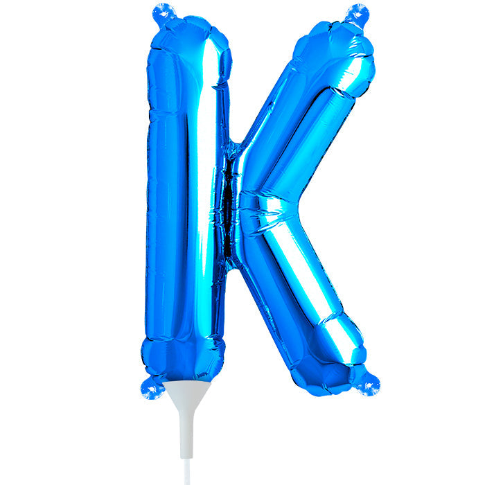 16" Airfill Only Self Sealing 16" Letter K - Blue Foil Balloon
