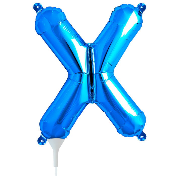 16" Airfill Only Self Sealing 16" Letter X - Blue Foil Balloon