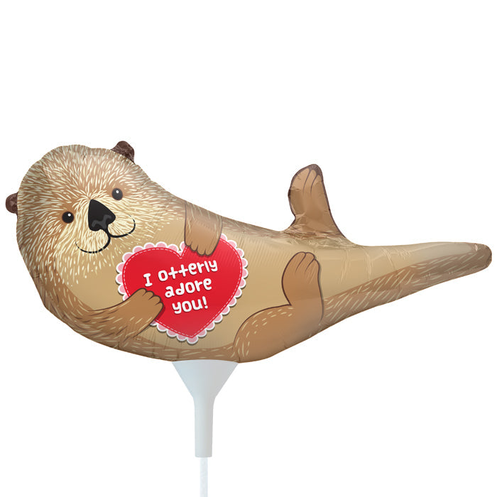 14" Airfill Only Self Sealing Otterly Adore You Foil Balloon