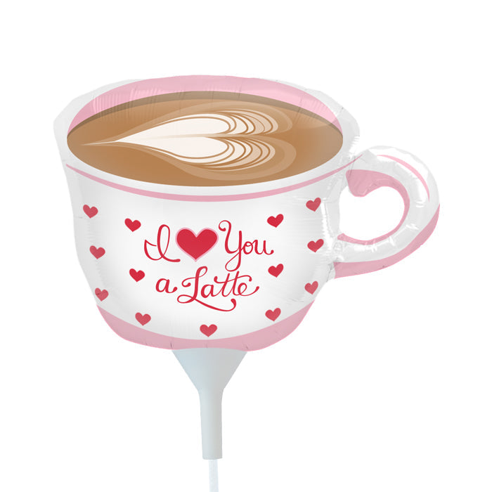14" Airfill Only Self Sealing Balloon Love You a Latte(NO STICK)