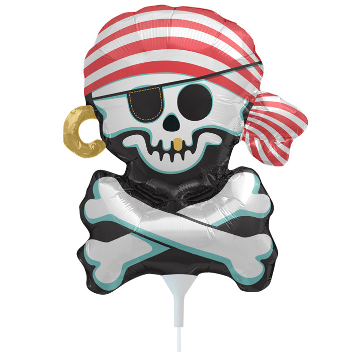 14" Airfill Only Self Sealing Jolly Roger Foil Balloon