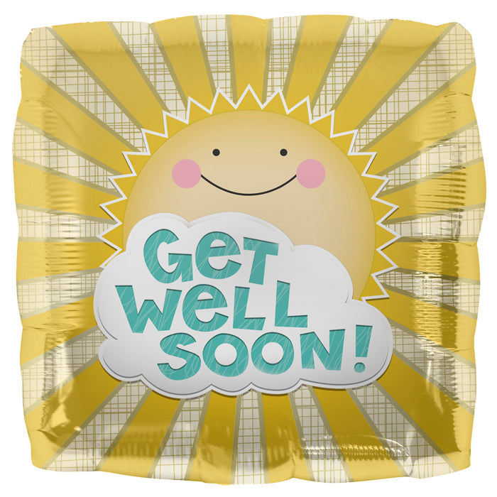 18" Foil Balloon Get Well Sunshine