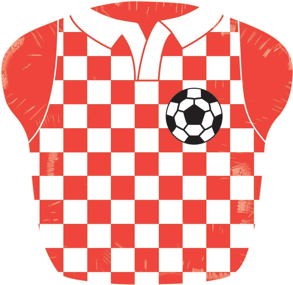 26" Soccer T-Shirt Red/White Foil Balloon