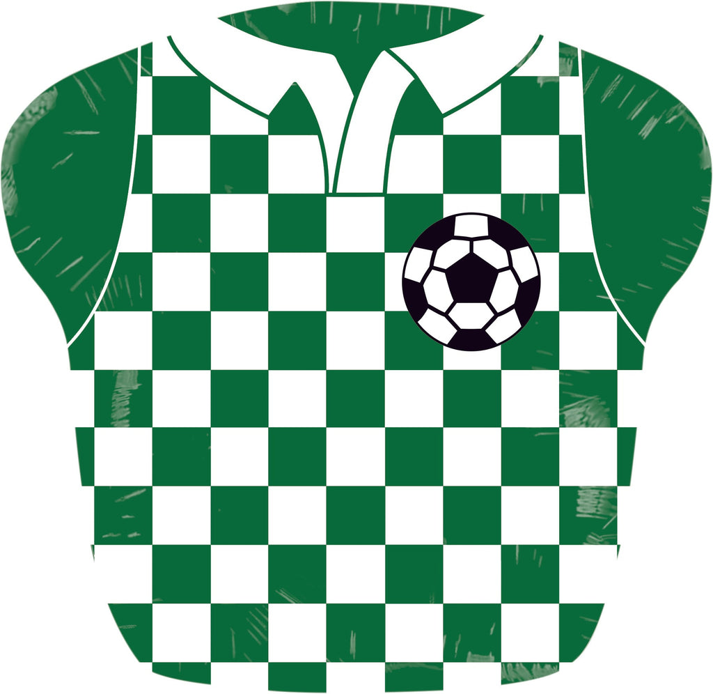 26" Soccer T-Shirt Green/White Foil Balloon