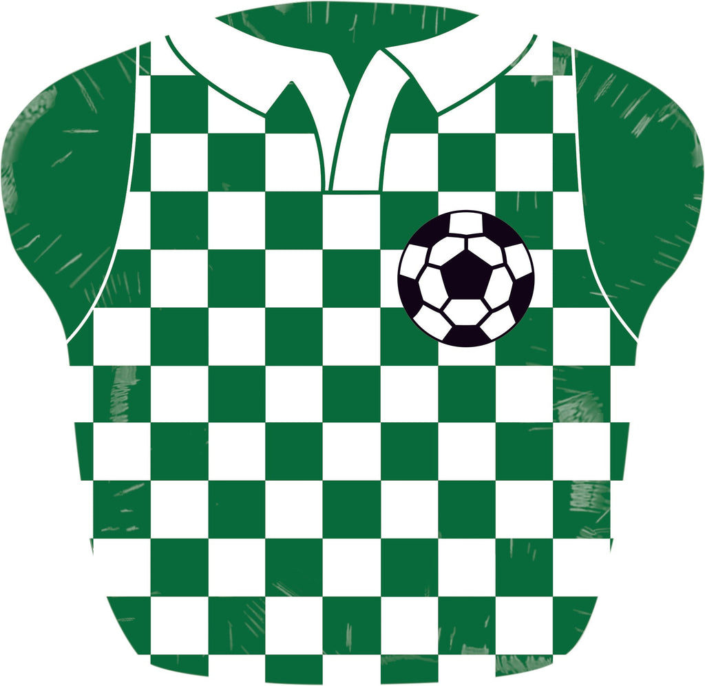 7" Airfill Only Soccer T-Shirt Green/White Foil Balloon