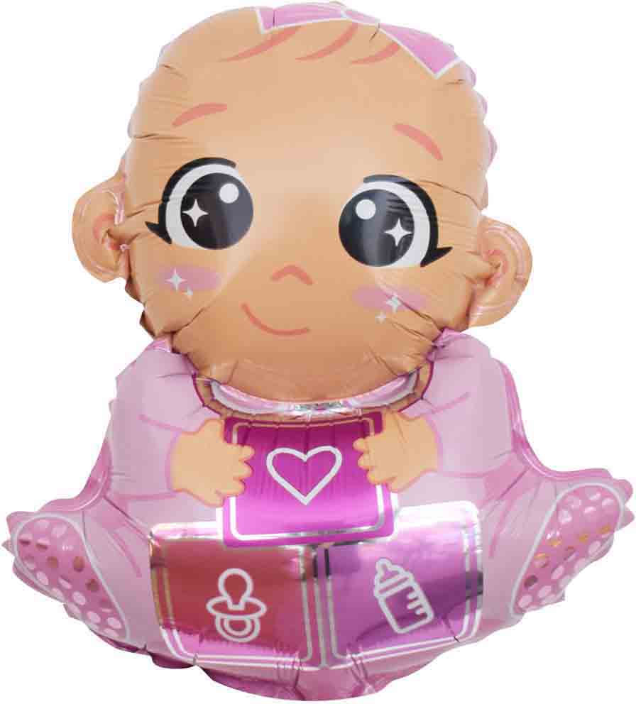 19" Airfill Only Baby Girl Foil Balloon