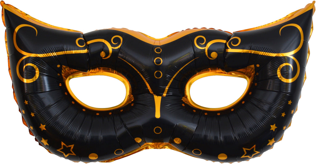 42" Airfill Only Black Mask With Decoration Foil Balloon