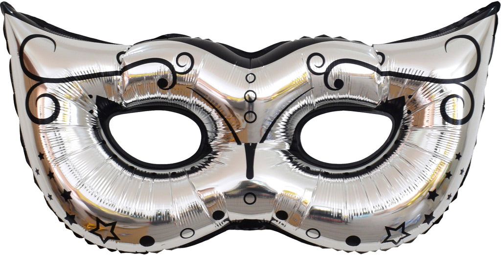 42" Airfill Only Silver Mask With Decoration Foil Balloon