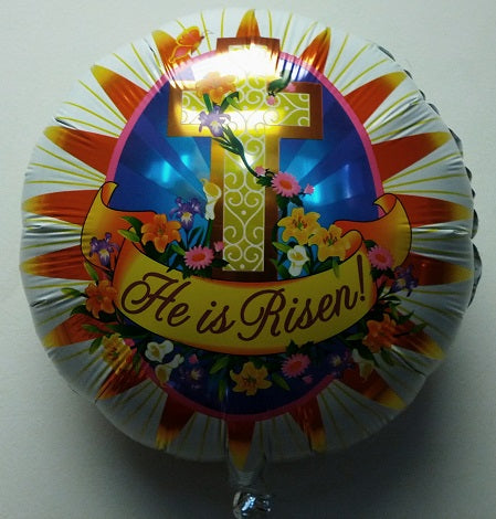 18" He is Risen Religious Mylar Balloon
