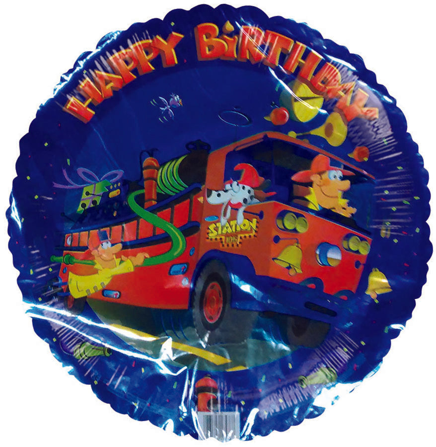18" Happy Birthday Firetruck on the go Balloon