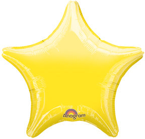 18" Yellow Star Anagram Brand Balloon