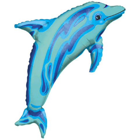 37" SuperShape Ocean Blue Dolphin Balloon