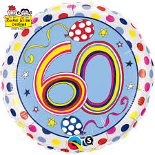 18" Dots & Stripes Age 60 Licensed Mylar Balloon