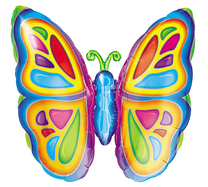 25" Bright Colorful Butterfly Balloon