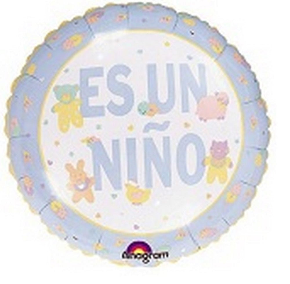 9" Airfill Only Pastel Animal Es Un Nino Balloon (Spanish)