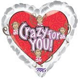 18" Crazy For You Love Monkeys Balloon