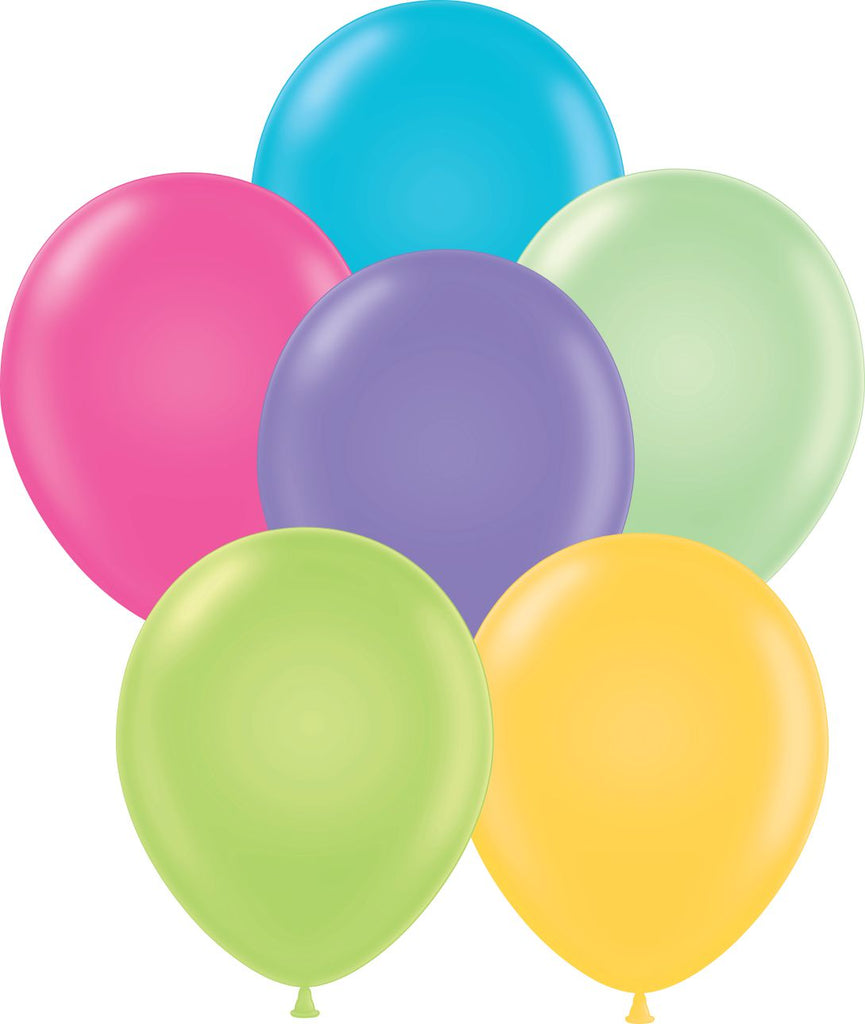 11" Pastel Tropical Assort Tuftex Latex Balloons (100 Per Bag)