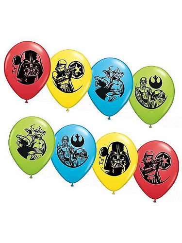 12" (6 Count) Special Star Wars Assorted Latex Balloons