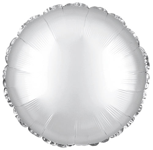 18" CTI Brand Platinum Silver Circle Foil Balloon