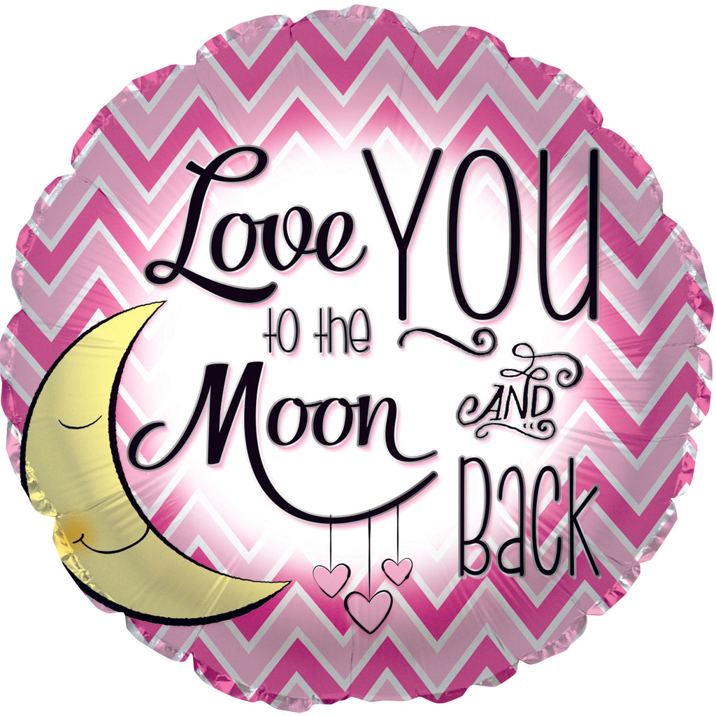 18" Love You To the Moon Pink Foil Balloon