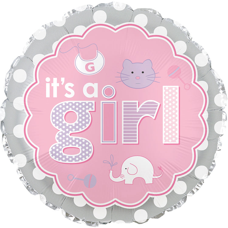 17" It's A Girl Baby Icons Balloon