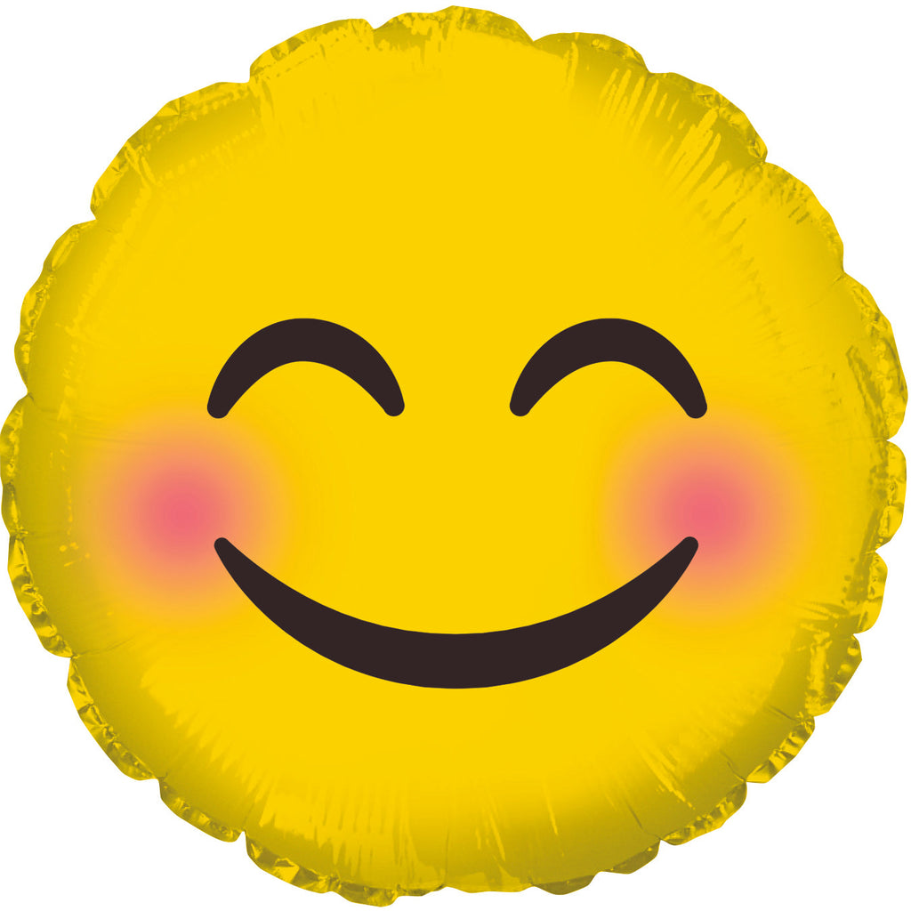 17" Emoticon Smile Blushing Cheeks Balloon