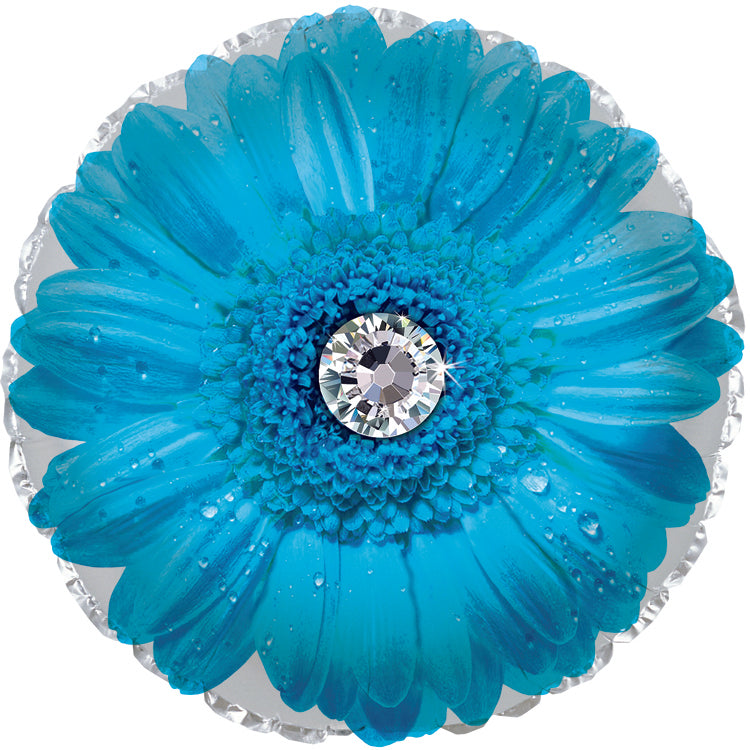 17" Blue Gerbera Flower Foil Balloon