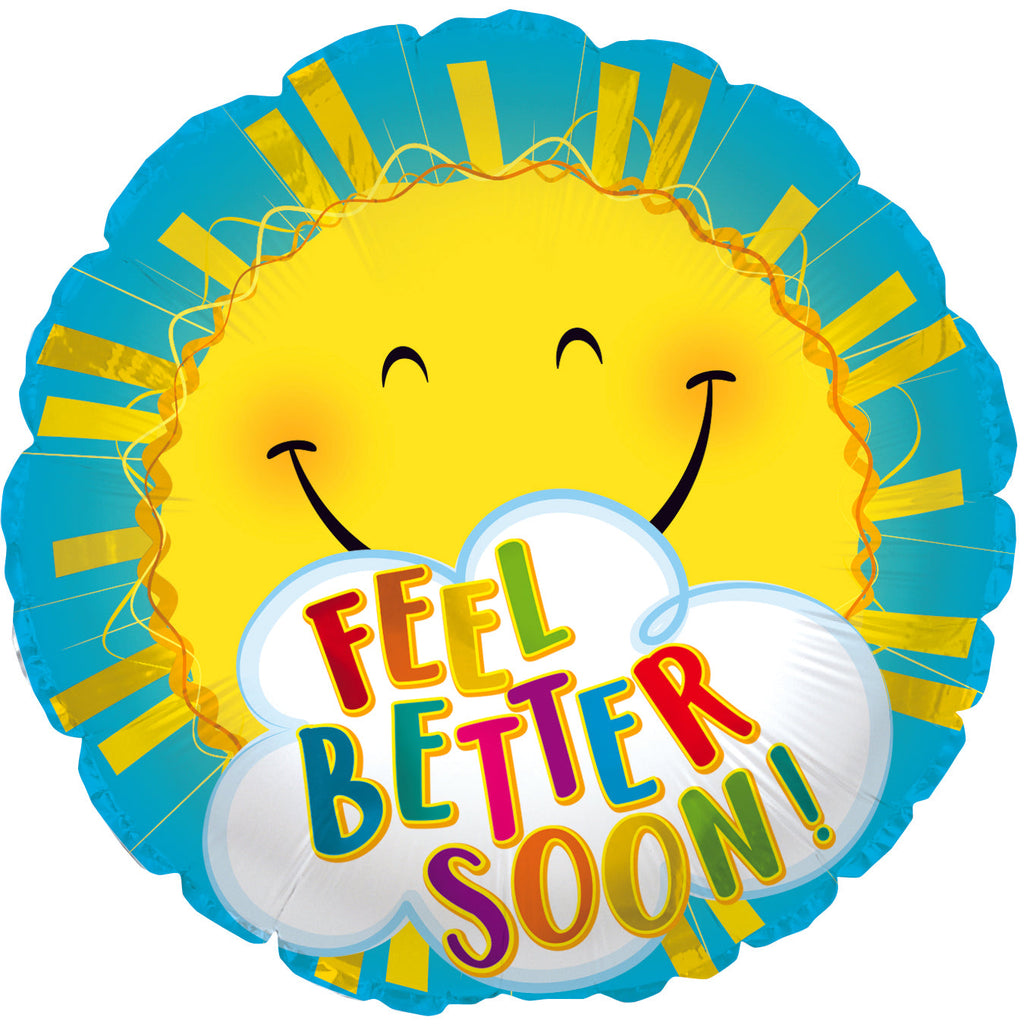 18" Feel Better Sun Foil Balloon