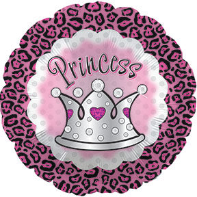 17" Cheetah Princess Crown Balloon Packaged