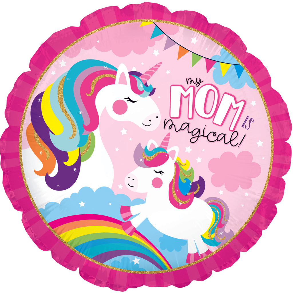 17" Unicorn Mom Foil Balloon