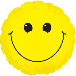 17" Solid Yellow Smiley Face Balloon