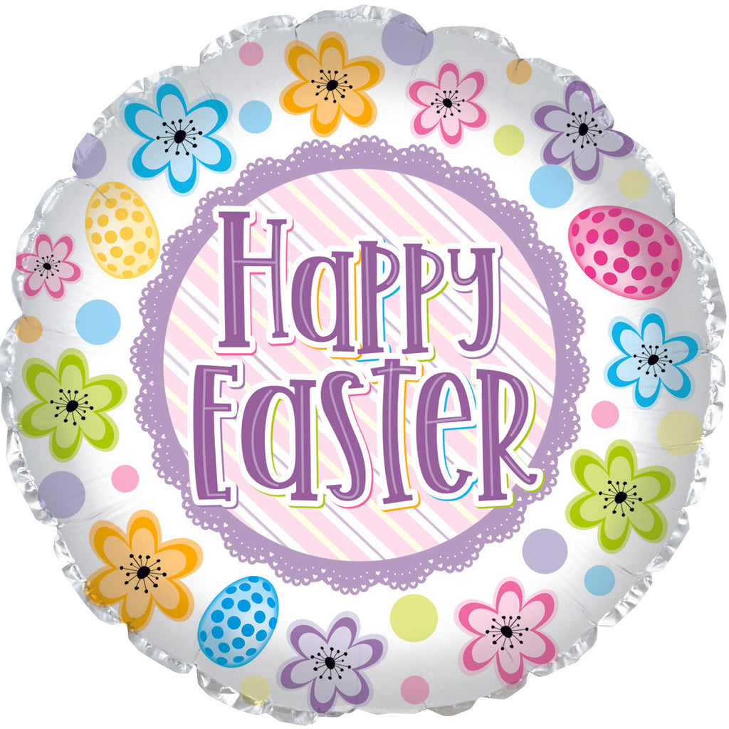 17" Easter Flower & Egg Foil Balloons