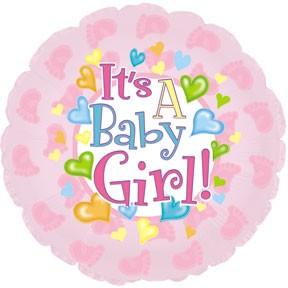 18" It's a Baby Girl Feet Balloon