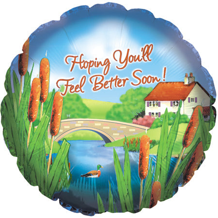 18" Feel Better Cattails Foil Balloon