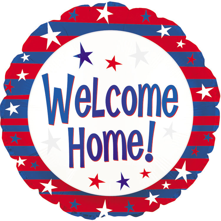 18" Welcome Home Red, White, and Blue Balloon