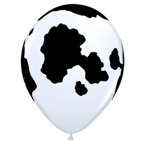 11" White Holstein Cow Print Latex Balloons (50 Count)