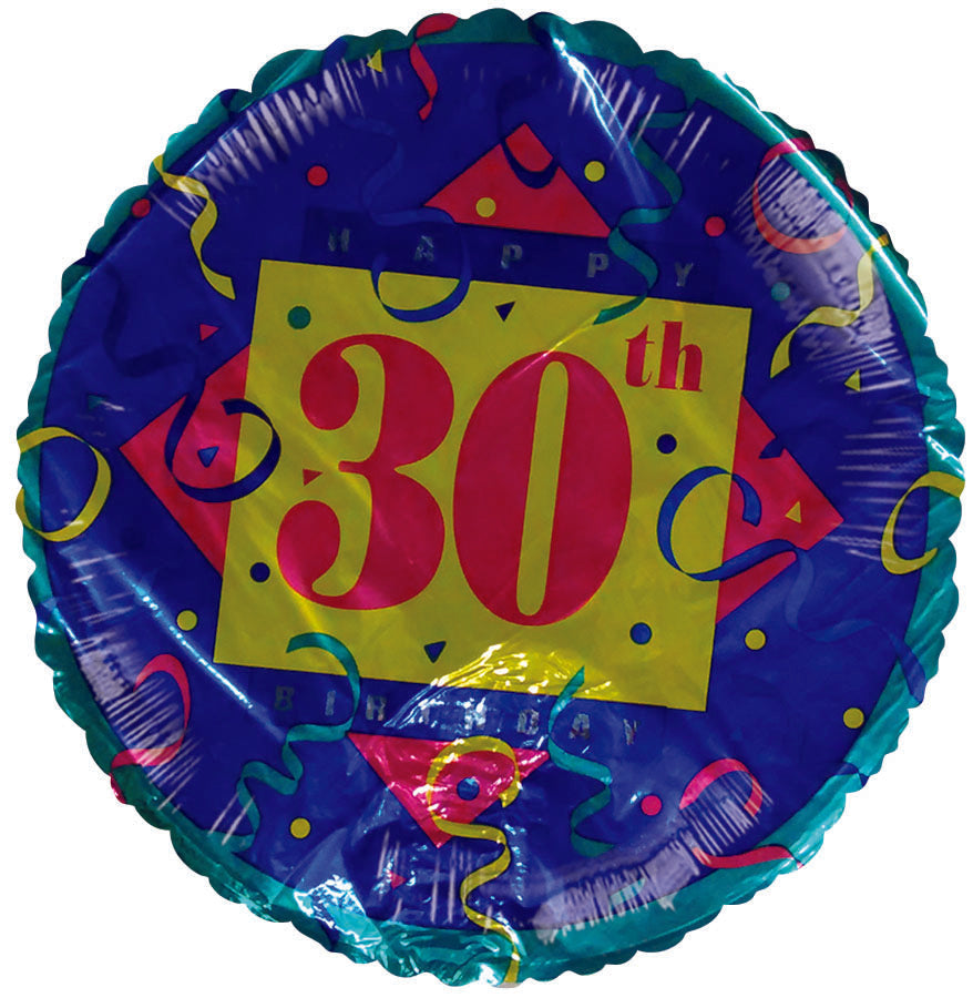 18" Happy 30th Birthday Balloon