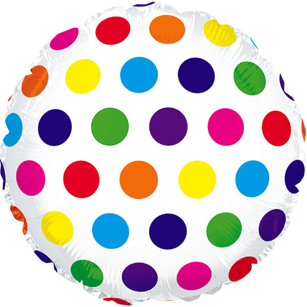 18" Multi-Colored Dots Foil Balloon